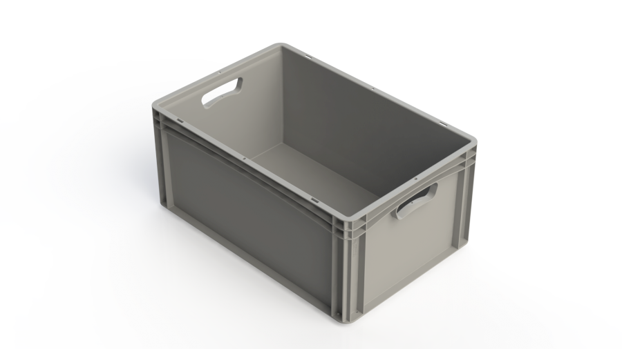 Přepravka Basicline 2762/0003 šedá, OÚ, uzavřená